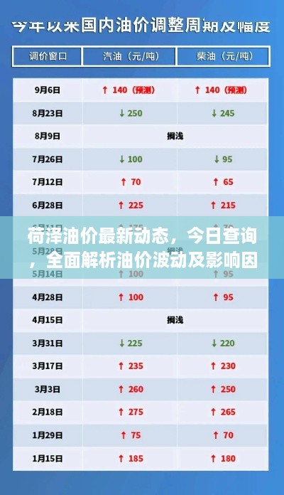 荷泽油价最新动态，今日查询，全面解析油价波动及影响因素