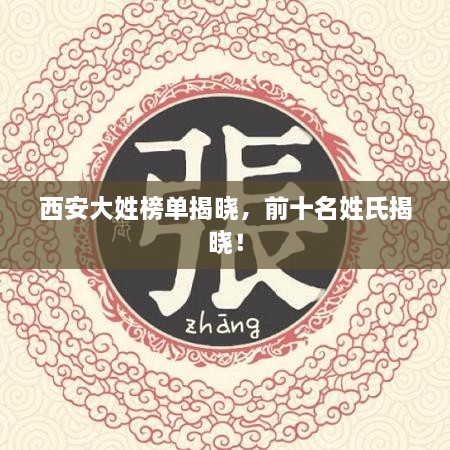 西安大姓榜单揭晓，前十名姓氏揭晓！